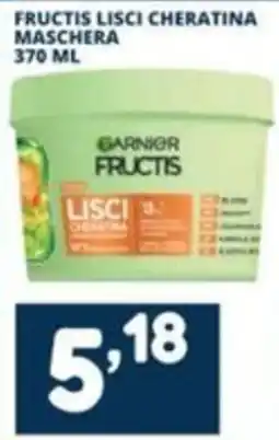 Cossuto Garnier Fructis maschera lisci cheratina offerta
