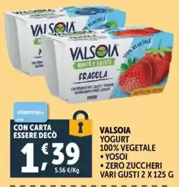 Gourmet Déco Valsolia yogurt 100% vegetale offerta