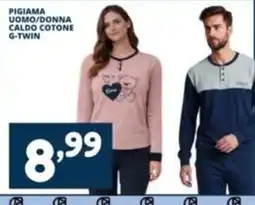 Cossuto Pigiama uomo/donna caldo cotone G-Twin offerta