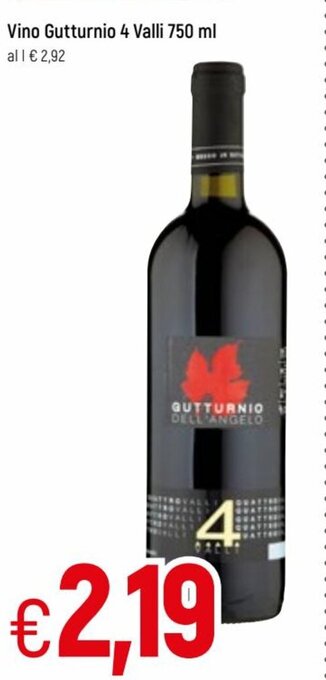 Famila Vino Gutturnio 4 Valli 750 ml offerta