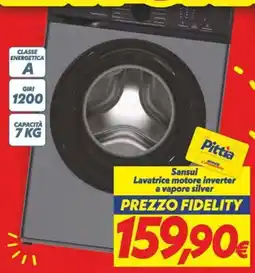 Iper Super Conveniente Sansui Lavatrice motore inverter a vapore silver offerta