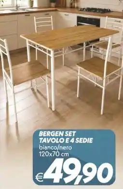 Iper Super Conveniente Bergen set tavolo e 4 sedie offerta