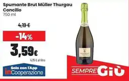 Coop Spumante Brut Müller Thurgau Concilio offerta