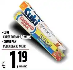 Coop Cuki carta forno offerta