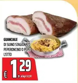 Coop Guanciale di suino stagionato peperoncino o pepe offerta