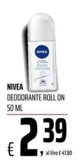 Coop Nivea deodorante roll on offerta