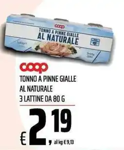 Coop Tonno a pinne gialle al naturale offerta