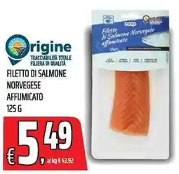 Coop Origine filetto di salmone norvegese affumicato offerta