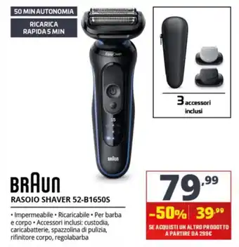 BRAUN RASOIO SHAVER 52-B1650S