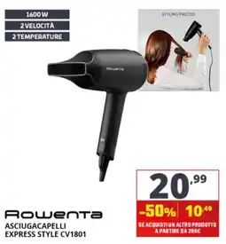 Comet Rowenta asciugacapelli express style cv1801 offerta