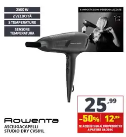 Comet Rowenta asciugacapelli studio dry cv581l offerta