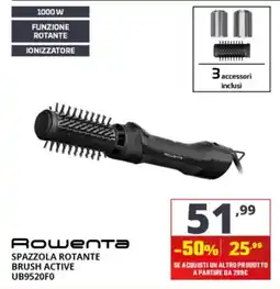 Comet Rowenta spazzola rotante brush active offerta