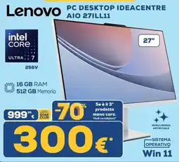 Euronics Lenovo PC Desktop Ideacentre AIO offerta