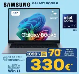 Euronics Samsung Galaxy Book 6 offerta