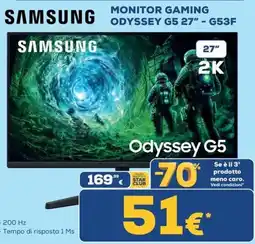 Euronics Samsung 27" Monitor Gaming Odyssey G5 offerta