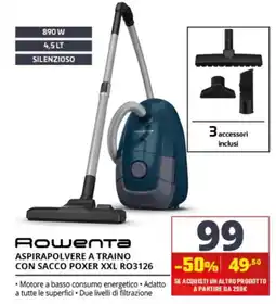 Comet Rowenta Aspirapolvere a traino con sacco Poxer XXL RO3126 offerta