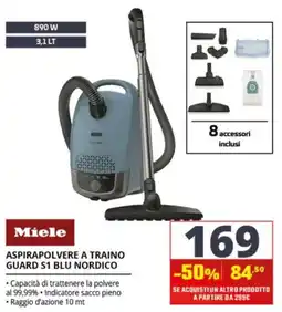 Comet Miele Aspirapolvere a traino Guard S1 Blu Nordico offerta