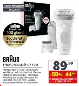 Comet Braun Epilatore Silk-Épil 7 offerta