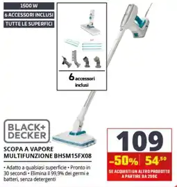 Comet Black+Decker scopa a vapore multifunzione BHSM15FX08 offerta