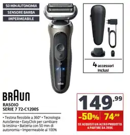 Comet Braun rasoi Serie 7 72-C1200S offerta