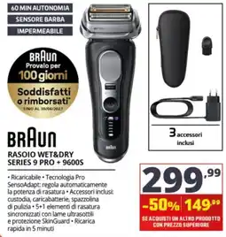 Comet Rasoio Wet&Dry Series 9 Pro + 9600S Braun offerta