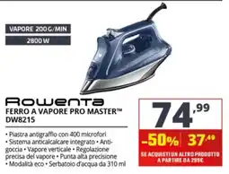 Comet Rowenta ferro a vapore pro master offerta