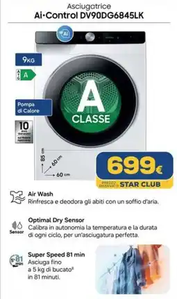 Euronics Asciugatrice Ai-Control offerta