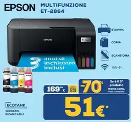 Euronics Epson multifunzione ET-2864 offerta