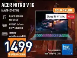 Unieuro Acer Nitro V 16 offerta