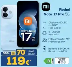 Euronics Redmi Note 17 Pro 5G offerta