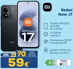 Euronics Redmi Note 17 offerta