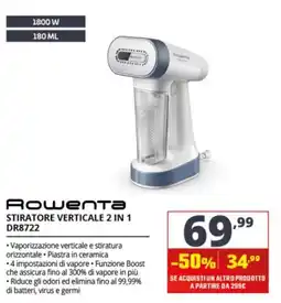 Comet Rowenta stiratore verticale 2 in 1 offerta
