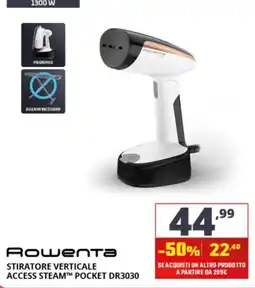 Comet Rowenta stiratore verticale access steam pocket dr3030 offerta