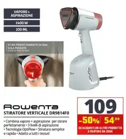 Comet Rowenta stiratore verticale DR9814F0 offerta