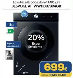 Euronics Lavatrice EcoDosatore BESPOKE AI offerta