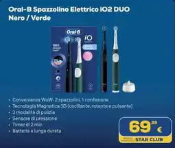 Euronics Oral-B Spazzolino Elettrico iO2 DUO Nero/ Verde offerta