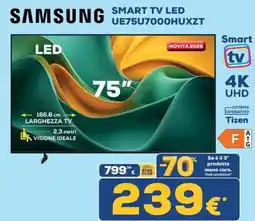 Euronics Samsung 75" Smart LED TV offerta