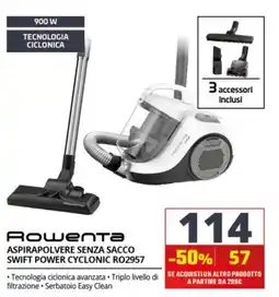Comet Rowenta Aspirapolvere senza sacco Swift Power Cyclonic RO2957 offerta