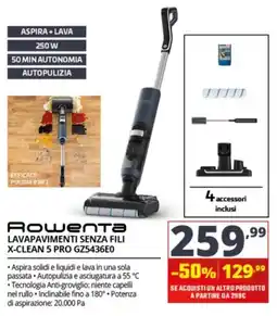 Comet Rowenta lavapavimenti senza fili X-CLEAN 5 PRO GZ5436E0 offerta