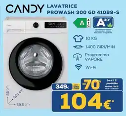 Euronics Candy lavatrice prowash 300 gd 410b9-s offerta