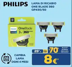 Euronics Philips One Blade 360 Lama Di Ricambio offerta