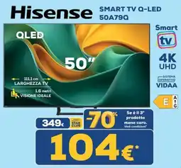 Euronics Hisense 50" Smart TV Q-LED 50A79Q offerta