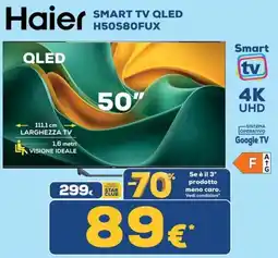 Euronics Haier 50" Smart TV QLED offerta
