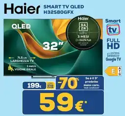 Euronics Haier 32" Smart TV QLED offerta