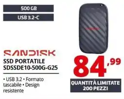 Comet SanDisk SSD Portatile offerta
