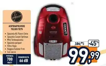 Telios plus te70 te75 pets 3,5 l a cilindro secco 700 w sacchetto per la polvere