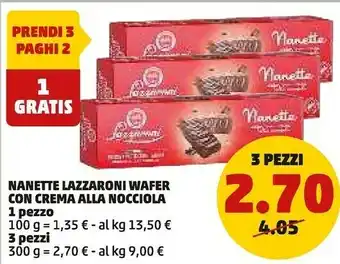 PENNY Lazzaroni nanette wafer con crema alla nocciola offerta