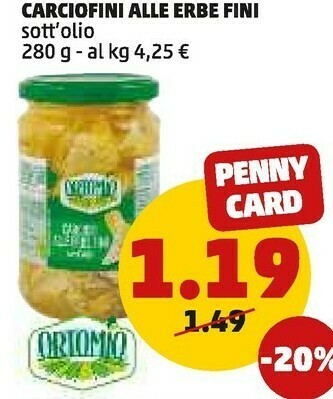 PENNY Carciofini alle erbe fini offerta