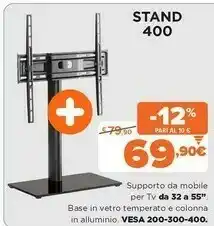 Expert Mytv stand 400 139,7 cm (55") nero offerta
