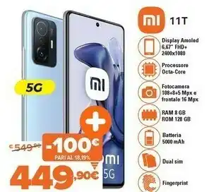 Expert 11t 16,9 cm (6.67") doppia sim android 11 5g usb tipo-c 8 gb 256 gb 5000 mah blu offerta